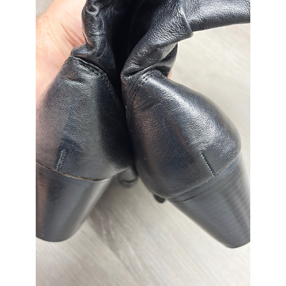 Dingo Womens Black Leather Slouch Western Boots Metal Toe DI 522 Size 9 M - Picture 10 of 11